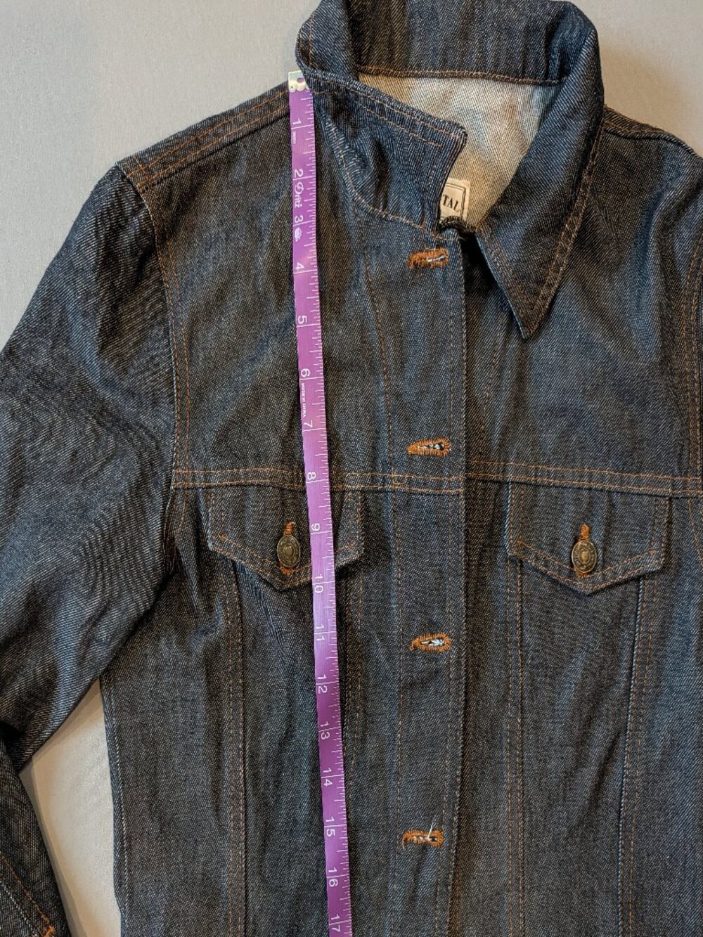 Vintage New Contal Roma Dark Wash Denim Trucker Jean Jacket Made in Italy Sz 46 - Picture 7 of 10